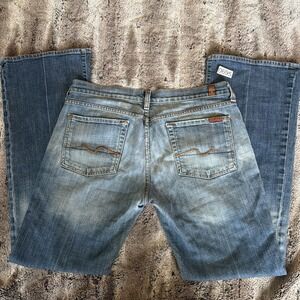 7 for all Mankind Flare Vintage Denim Jeans Low Rise Y2K Retro 32 X 32